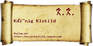 Kőnig Klotild névjegykártya